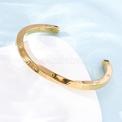 Браслеты-манжеты из нержавеющей стали 304 для женщин BJEW-D361-01G