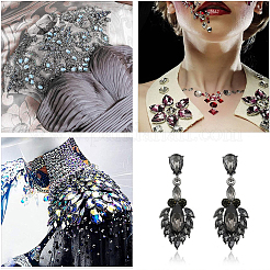 100 шт. 10 стиля лошадиный глаз/капля/квадрат пришитые стразы RGLA-GF0001-15