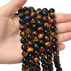 Природных тигровый глаз бисер нитей&nbsp;X-G-F173-14-10mm