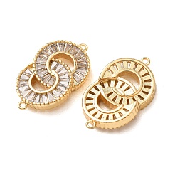 Ciondoli connettore in ottone con pavé di zirconi cubici trasparenti&nbsp;CU-CBA4579-25G