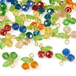 28 шт. 7-х цветные прозрачные стеклянные подвески&nbsp;PALLOY-TAC0187