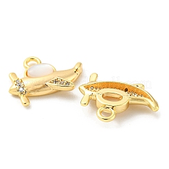 Латунь микропаве фианиты с подвесками-ракушками&nbsp;KK-Q809-15G