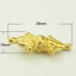 Brass Buddhist Beads, Dorje Vajra, for Buddha Bracelet Making, Golden, 36x18x10mm, Hole: 4mm