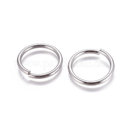 304 Edelstahl Ringe springen, offene Ringe springen, Edelstahl Farbe, 9 Gauge, 29.5x3 mm, Innendurchmesser: 24 mm