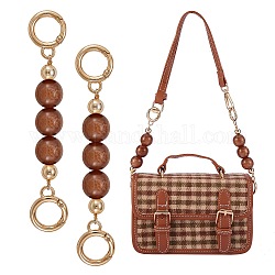 Catena di estensione della borsa, con perline in plastica abs e anelli a molla in lega leggera d'oro, per accessori per la sostituzione della borsa, sella marrone, 14.3cm