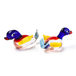 Handmade Lampwork Home Decorations, 3D Duck Ornaments for Gift, Blue, 56~59.5x23.5~26x28.5~29.5mm
