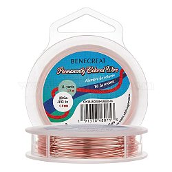 BENECREAT Round Copper Wire for Jewelry Making, PeachPuff, 20 Gauge, 0.8mm, about 10m/roll