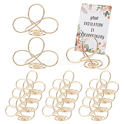 CHGCRAFT 12Pcs Spiral Place Card Holders Infinite Place Card Holder Airplane Shape Metal Name Card Holder Stands for Photos Food Signs Memo Wedding Party Restaurants, Light Gold, 73x45x42mm