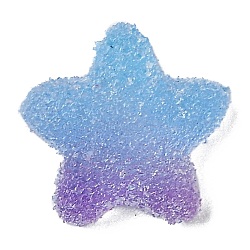 Cabochon decodificati in resina, caramelle imitazione, Two Tone, colore sfumato, stella, azzurro, 17x18x6mm
