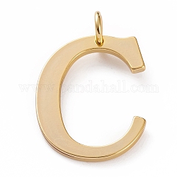 Golden Brass Pendants, Long-Lasting Plated, Letter, Letter.C, 27x20.5x1.5mm, Hole: 3.5mm