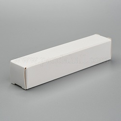 Foldable Kraft Paper Box, for Lipstick Packaging, Rectangle, White, 16.2x4x0.15cm