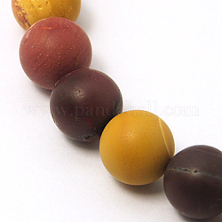 Natural Mookaite Beads Strands, Frosted, Round, Colorful, about 12mm in diameter, hole: 1mm, about 31pcs/strand, 15.3 inch