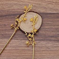 Fornituras de palillo de pelo de aleación, con espigas de hierro, rama, dorado, tamaño del pin: 120x2.5 mm