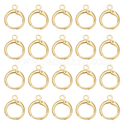 arricraft 50 Pcs French Earring Hooks, Golden Brass Leverback Earring Wires Open Loop Leverback Hoops Earring DIY Supplies for Jewelry Earrings Making Finding