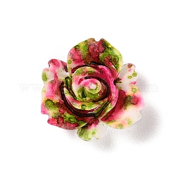 Undurchsichtigen Harzkügelchen, Blume, tief rosa, 15x15x7.5 mm, Bohrung: 1.4 mm