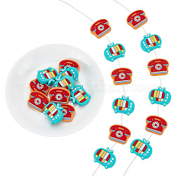 GOMAKERER 16Pcs 2 Style Television/Telephone Food Grade Silicone Beads, Chewing Beads For Teethers, DIY Nursing Necklaces Making, Mixed Shapes, 25.5~30x24~30x9.5mm, Hole: 3mm, 8pcs/style
