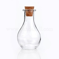 Bottiglia di vetro per contenitori perline, con tappo di sughero, bottiglia di desiderio, chiaro, 4.9x8.8cm, collo di bottiglia: 2.2 cm di diametro, Foro: 15 mm, capacità: 55 ml (1.85 fl. oz)