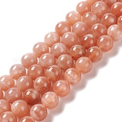 Chapelets de perles de pierre de soleil naturelle naturelles, ronde, 10~10.5mm, Trou: 1.2mm, Environ 19 pcs/chapelet, 8.07'' (20.5 cm)