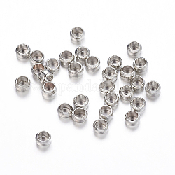 Perles à écraser en laiton , rondelle, platine, environ 2.5 mm de diamètre, Trou: 1.2mm