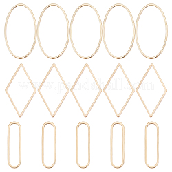 Beebeecraft – anneaux de liaison plaqués or 60k, 3 pièce/boîte, 18 styles, connecteur de bijoux ovale en losange, breloques pour la fabrication de colliers et de bracelets à faire soi-même
