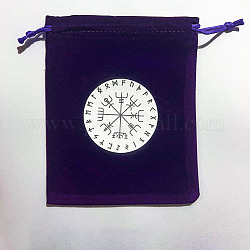 Pochettes avec cordon de rangement de bijoux en velours runes, sacs à bijoux rectangulaires, pour le stockage d'articles de sorcellerie, mot, 15x12 cm