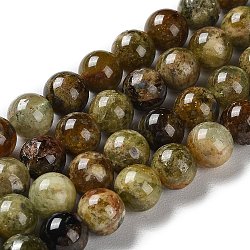 Naturelles grenat vert brins de perles, ronde, 8mm, Trou: 1mm, Environ 49 pcs/chapelet, 15.16'' (38.5 cm)