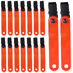 Marcadores de senderos reflectantes de plástico, con abrazaderas de hierro, correas de marcador de árbol para la caza, excursionismo, Corriendo, rojo naranja, 103x13.5x1mm, 12 PC / sistema