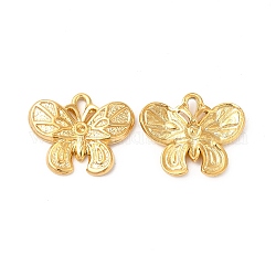 Ion Plating(IP) 304 Stainless Steel Pendant Rhinestone Settings, Butterfly, Real 18K Gold Plated, Fit for 1.2mm Rhinestone, 17x21x3mm, Hole: 3.5x1.5mm