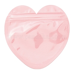 Пластиковая упаковка в форме сердца, пакеты с застежкой-молнией Yinyang, верхние пакеты с самозапечатыванием, розовые, 10x10x0.15 см, односторонняя толщина: 2.5 мил (0.065 мм)