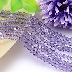 Chapelets de perles en imitation cristal autrichien facettes, grade AAA, Toupie, support violet, 8x8mm, Trou: 0.9~1mm, Environ 50 pcs/chapelet, 15.7 pouce