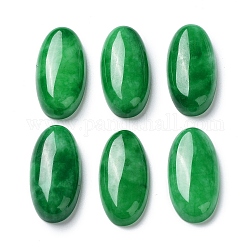 Cabuchones de jade natural de malasia, teñido, oval, verde, 30x15x6mm