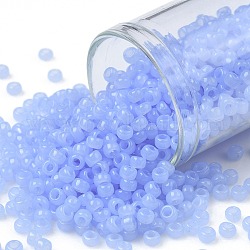 Toho perles de rocaille rondes, Perles de rocaille japonais, (1146) bleu saphir clair translucide, 8/0, 3mm, Trou: 1mm, environ 1110 pcs/50 g