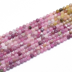 Chapelets de perles en tourmaline naturelle, facette, ronde, 3.5mm, Trou: 0.7mm, Environ 115 pcs/chapelet, 15.55 pouce (39.5 cm)