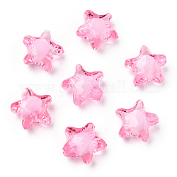 Transparent Acrylic Beads, Bead in Bead, Star, Pearl Pink, 12x11x8mm, Hole: 2mm, about 1200pcs/500g