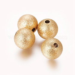 Ионное покрытие (ip) 304 текстурированные шарики из нержавеющей стали, круглые, золотые, 10 мм, отверстие : 1.8 мм