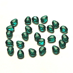 Perles d'imitation cristal autrichien, grade AAA, facette, larme, sarcelle, 12x9x3.5mm, Trou: 0.9~1mm