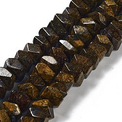 Abalorios naturales bronzite hebras, pepitas, facetados, 6~8x10.5~14x8~9.5mm, agujero: 1.2 mm, aproximamente 57~61 pcs / cadena, 15.16''~15.39'' (38.5~39.1 cm)
