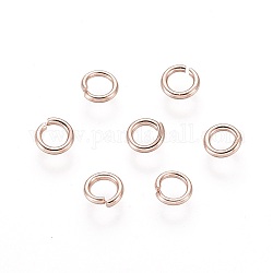304 из нержавеющей стали открыты кольца прыжок, розовое золото , 20 датчик, 4x0.8 мм, Внутренний диаметр: 2.5 мм