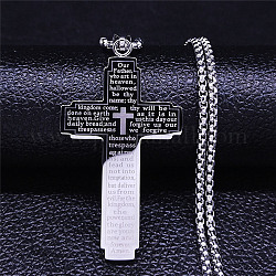 304 in acciaio inossidabile delle collane del pendente, il Coro della Preghiera del Signore, colore acciaio inossidabile, 23.54 pollice (59.8 cm)