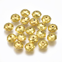CCBプラスチックビーズ  多面カット  ロンデル  ゴールドカラー  8.5x5.5mm  穴：1mm  約2300個/500g