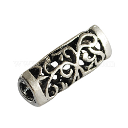 Alloy Tube Beads, Lead Free , Antique Silver, 31x12x11mm, Hole: 6mm