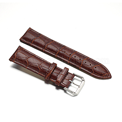 Correas de reloj de cuero, con 304 cierres de acero inoxidable, saddle brown, 90~120x22x4~5mm