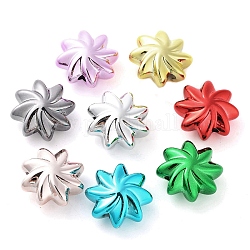 UV Plating Acrylic Beads, Flower, Mixed Color, 20x20x10.5mm, Hole: 2.5mm