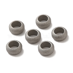 304 perline europei in acciaio inox, perline con foro grande, texture, rondelle, colore acciaio inossidabile, 8x4mm, Foro: 4.8 mm