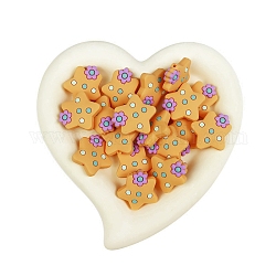 Perles de silicone écologiques de qualité alimentaire star, perles à mâcher pour les jouets de dentition, Diy soins infirmiers colliers faisant, orange, 27x27mm