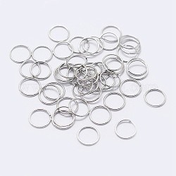 Anillos abiertos de plata de ley 925, anillos redondos, Platino, 7x1mm, diámetro interior: 5 mm, aproximamente 64 unidades / 10 g