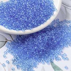 Miyuki runde Rocailles Perlen, japanische Saatperlen, (rr159) transparentes helles Kornblumenblau, 8/0, 3 mm, Bohrung: 1 mm, über 422~455pcs / Flasche, 10 g / Flasche