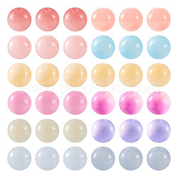 120 Stück 12 Farben natürliche jadegefärbte Perlen, Runde, Mischfarbe, 8 mm, Bohrung: 1 mm, 10 Stk. je Farbe