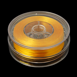 Filo di cristallo elastico piatto, filo per perline elastico, per realizzare bracciali elastici, oro, 0.8mm