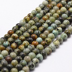 Natürliche afrikanische türkis (jasper) perlen stränge, Runde, 8 mm, Bohrung: 1 mm, ca. 48 Stk. / Strang, 15 Zoll